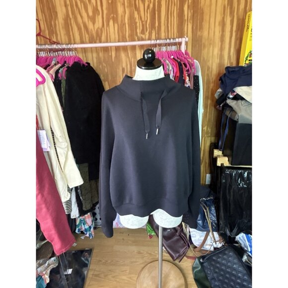 Spanx Airluxe At The Hip Pullover Women's Plus Sz 3X Sweatshirt Black Soft Cozy - Picture 2 of 10